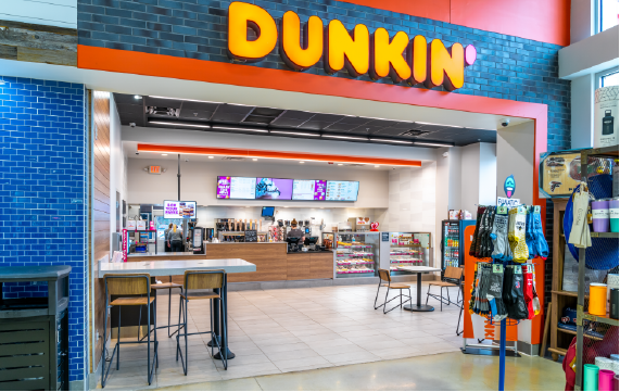 Dunkin Counter and Sign